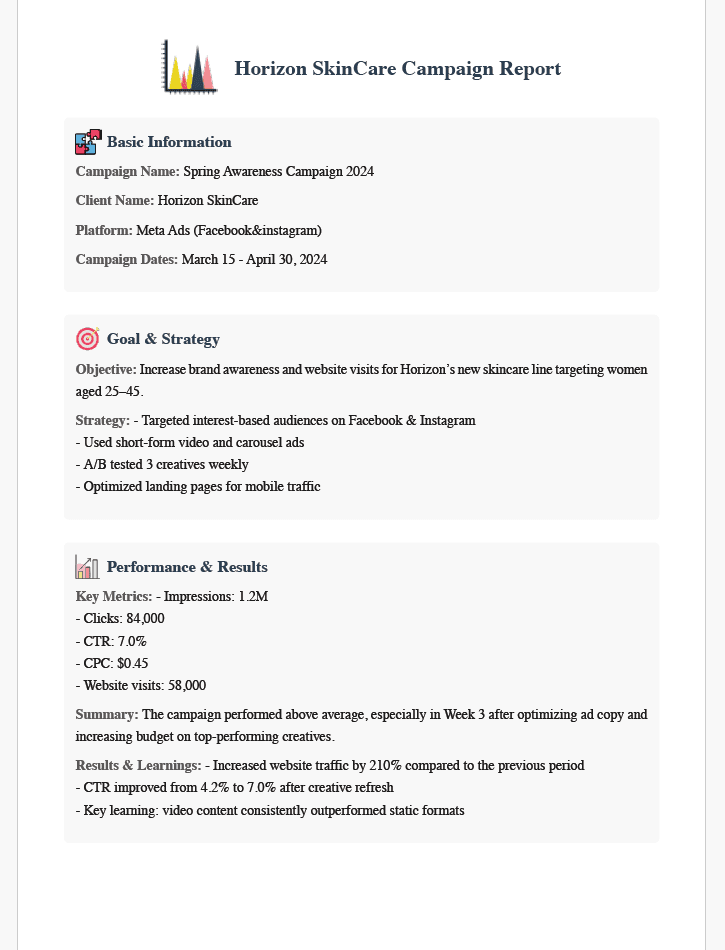 Report page 1